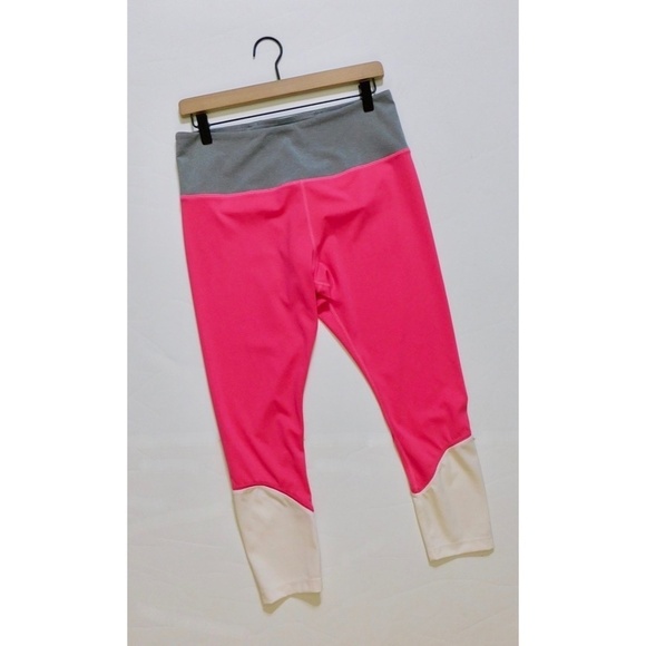 KATE SPADE Colorblock Leggings High Rise Waist Activewear Pink Gray White Large - Picture 3 of 16